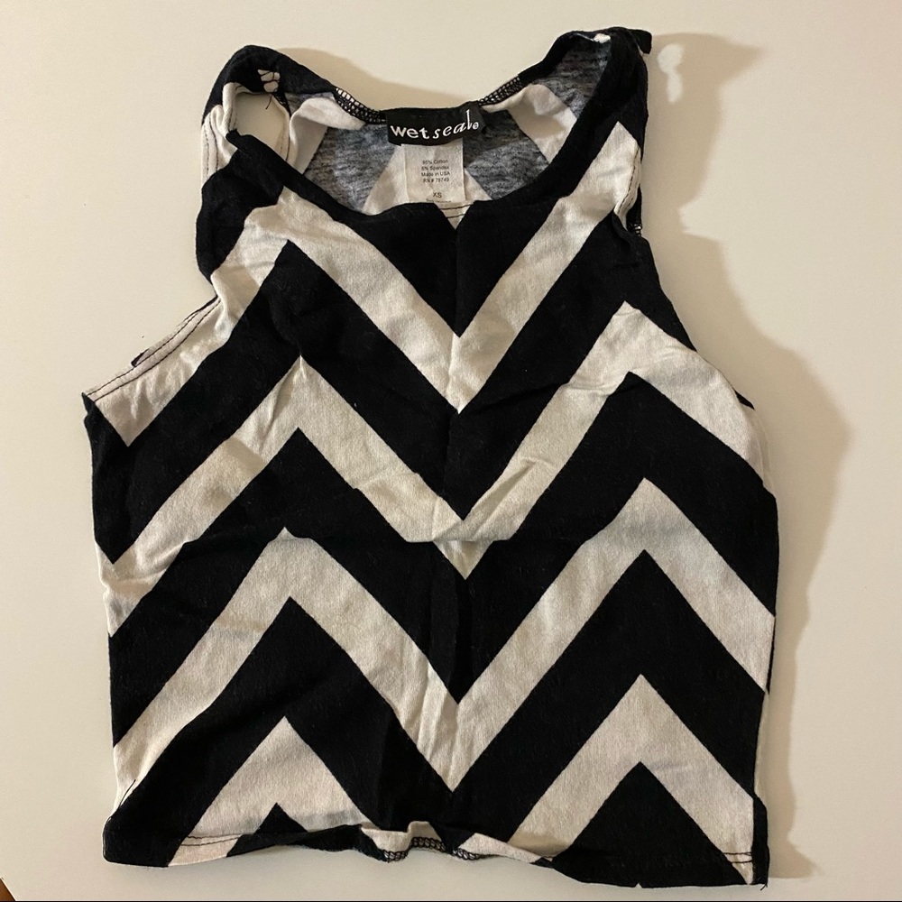 Black and White Crop Tank Top